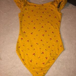YELLOW CHERRY SUMMERTIME BODYSUIT S